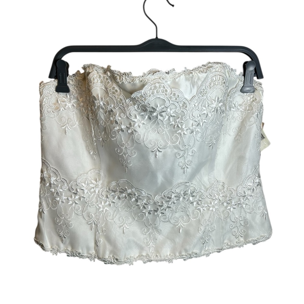NWT Vintage Y2K Scott McClintock White Bridal Embroidered Chiffon Bustier 16 - Picture 3 of 8